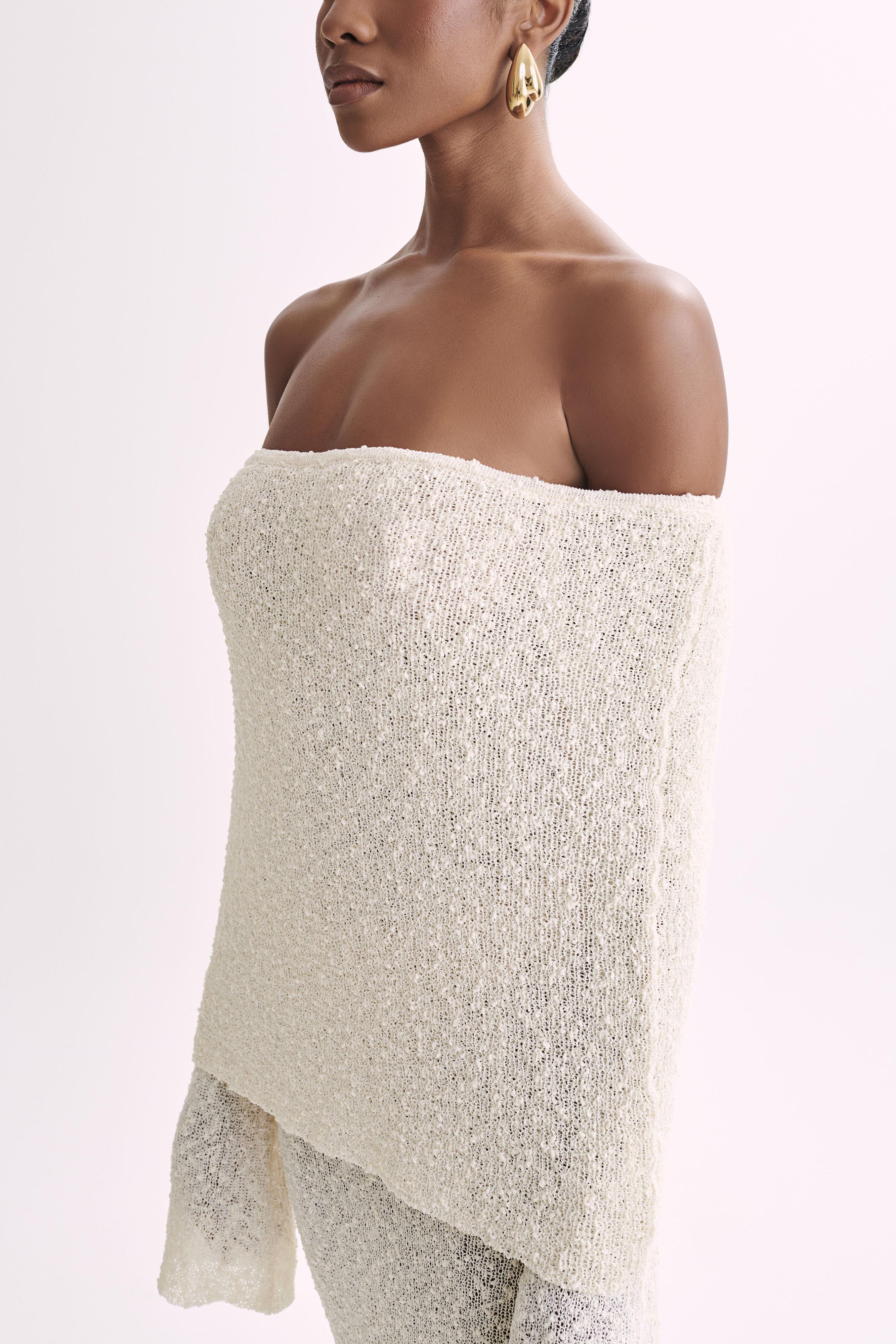Isobella Off Shoulder Boucle Maxi Dress