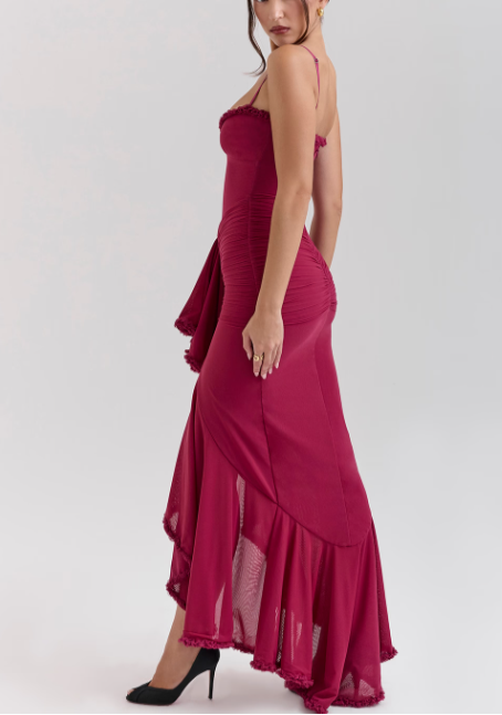 Janime | Ruffled Front Gown Dress