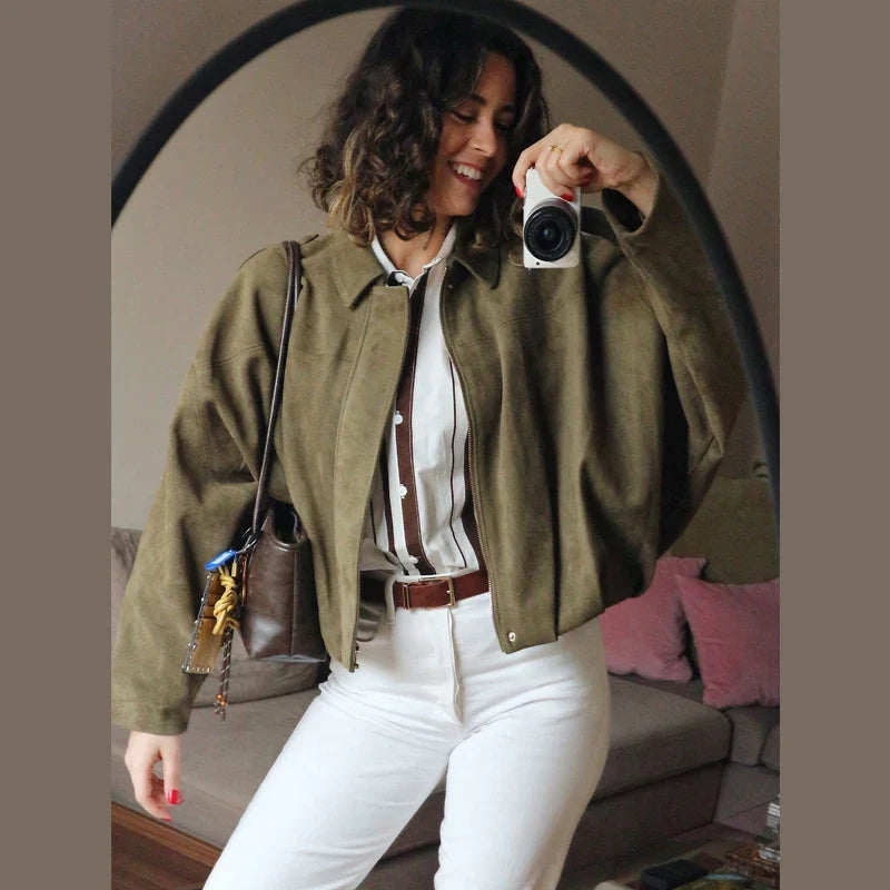 VIRAL Suedine Bomber Jacket