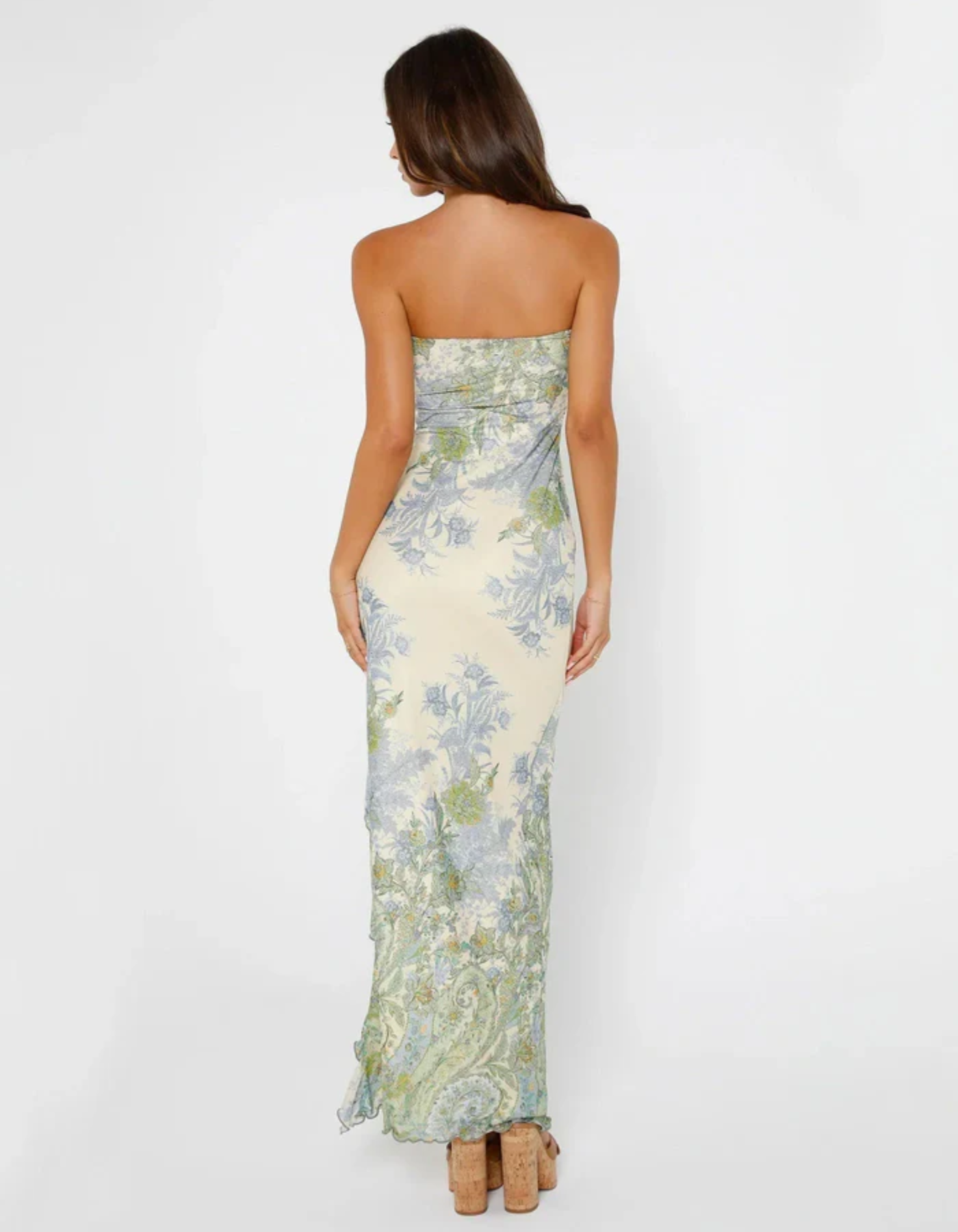Seraphine| floral strapless maxi dress